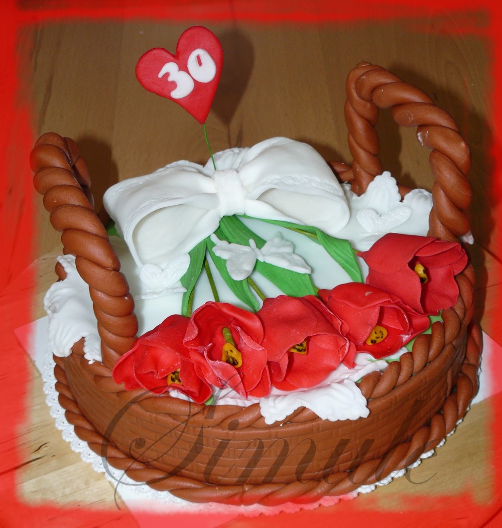 Košík s tulipány